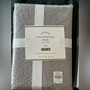 Pottery Barn Gray Reeve Matelasse King Shams